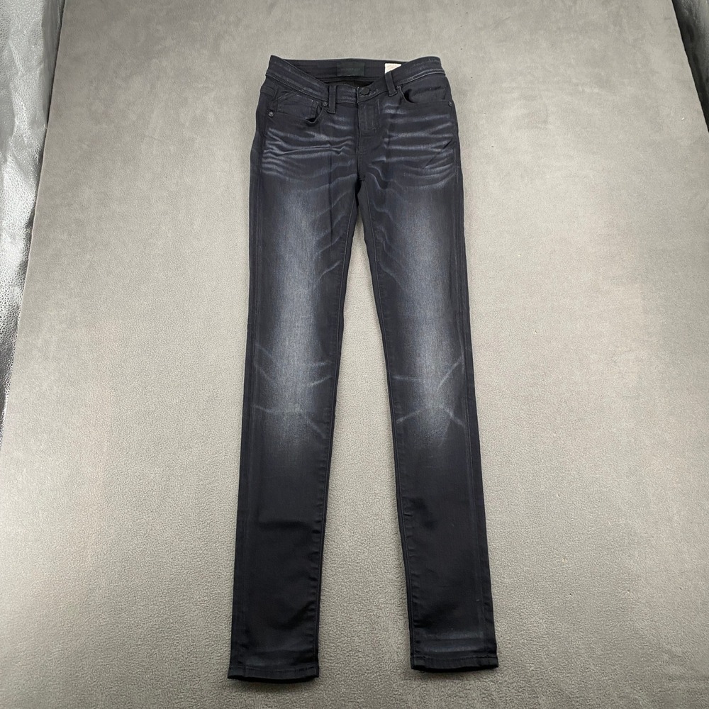 Buckle Black Candiani Denim Italian Fabric Slim Jeans Dark Wash Whiskered 25x31